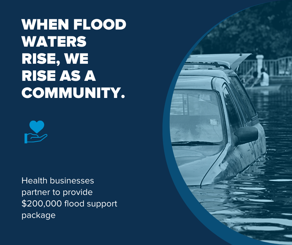 Health businesses partner to provide $200,000 flood support package